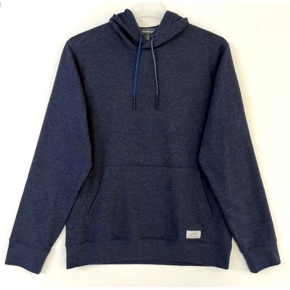 Eddie Bauer Mens Hoodie Blue Fleece Pullover Hooded Sweatshirt